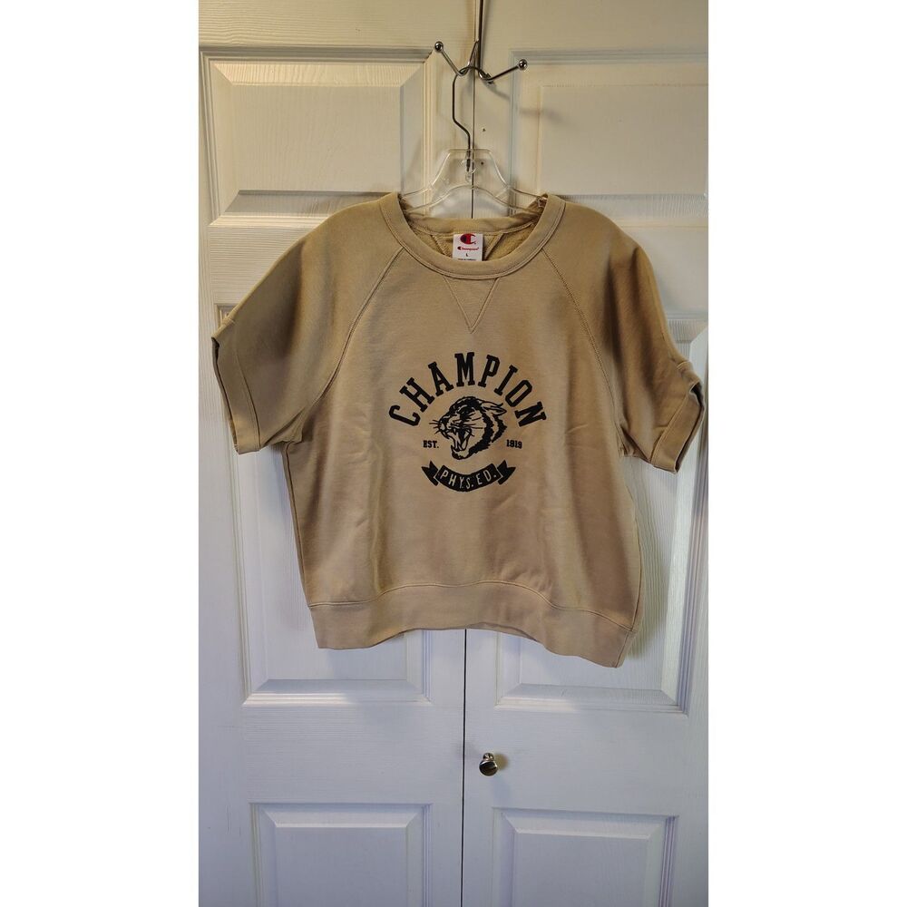 Champion Women's Phys Ed Tiger Graphic Short Sleeve Sweatshirt Large
